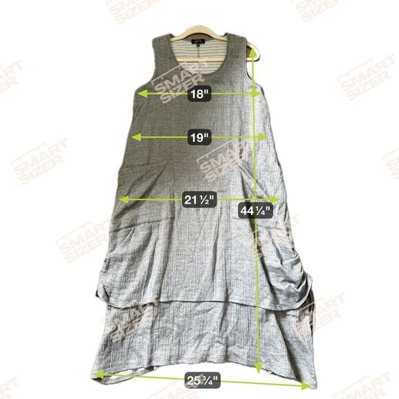 COMFY USA Medium Gray Pullover Dress Lagenlook Ruched Layering LargePockets - Picture 8 of 8